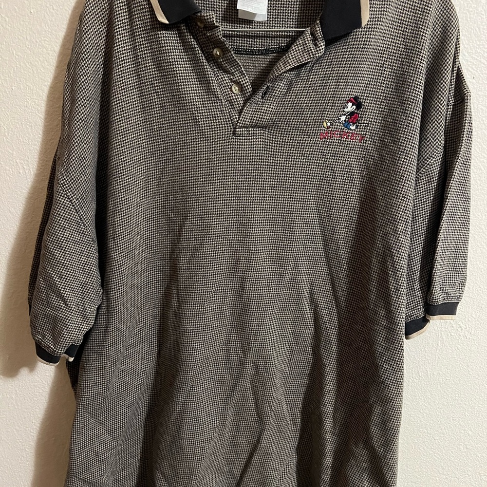 Vintage Disney‎ store Mickey Mouse golf polo men’s 2XL Brown and black